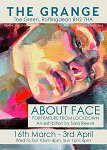 Flyer for About Face exhibition, portraiture from lockdown
